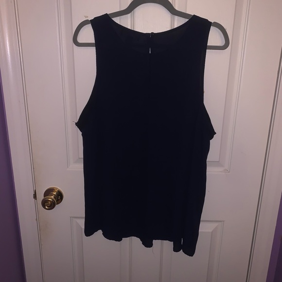 Navy Flowwy Tank Top with Multicolored Embroidery - Picture 2 of 4